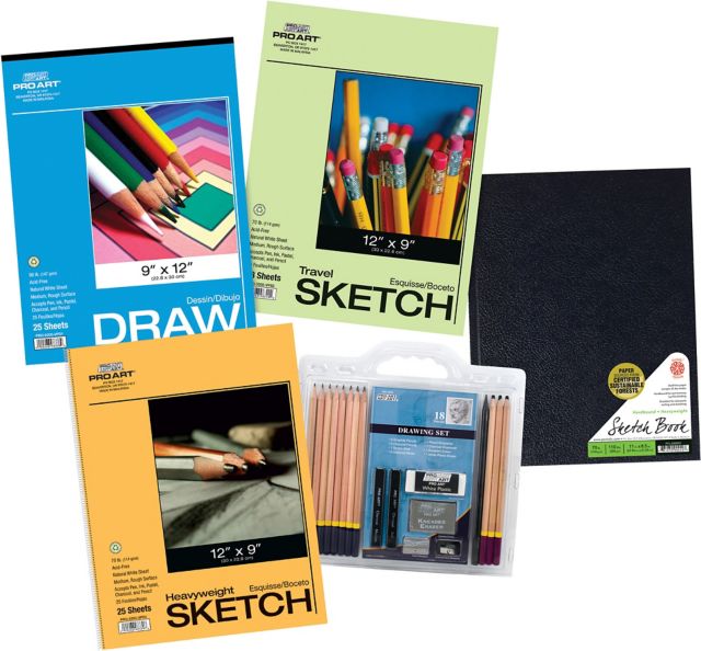 Pro Art Hardbound Book Drawing and Sketch Paper 22 Piece Value Pack